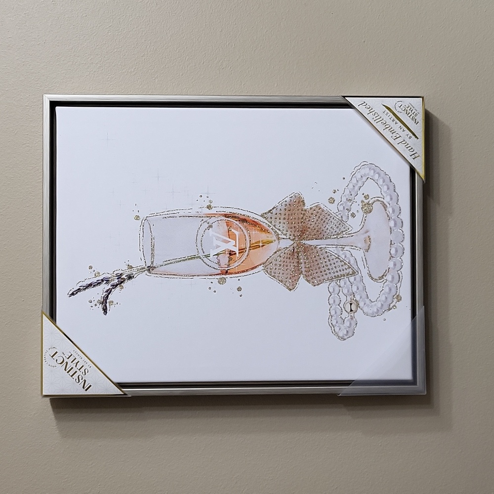 Louis Vuitton Luxury wall canvas art, 14" X 11", Pink and gold